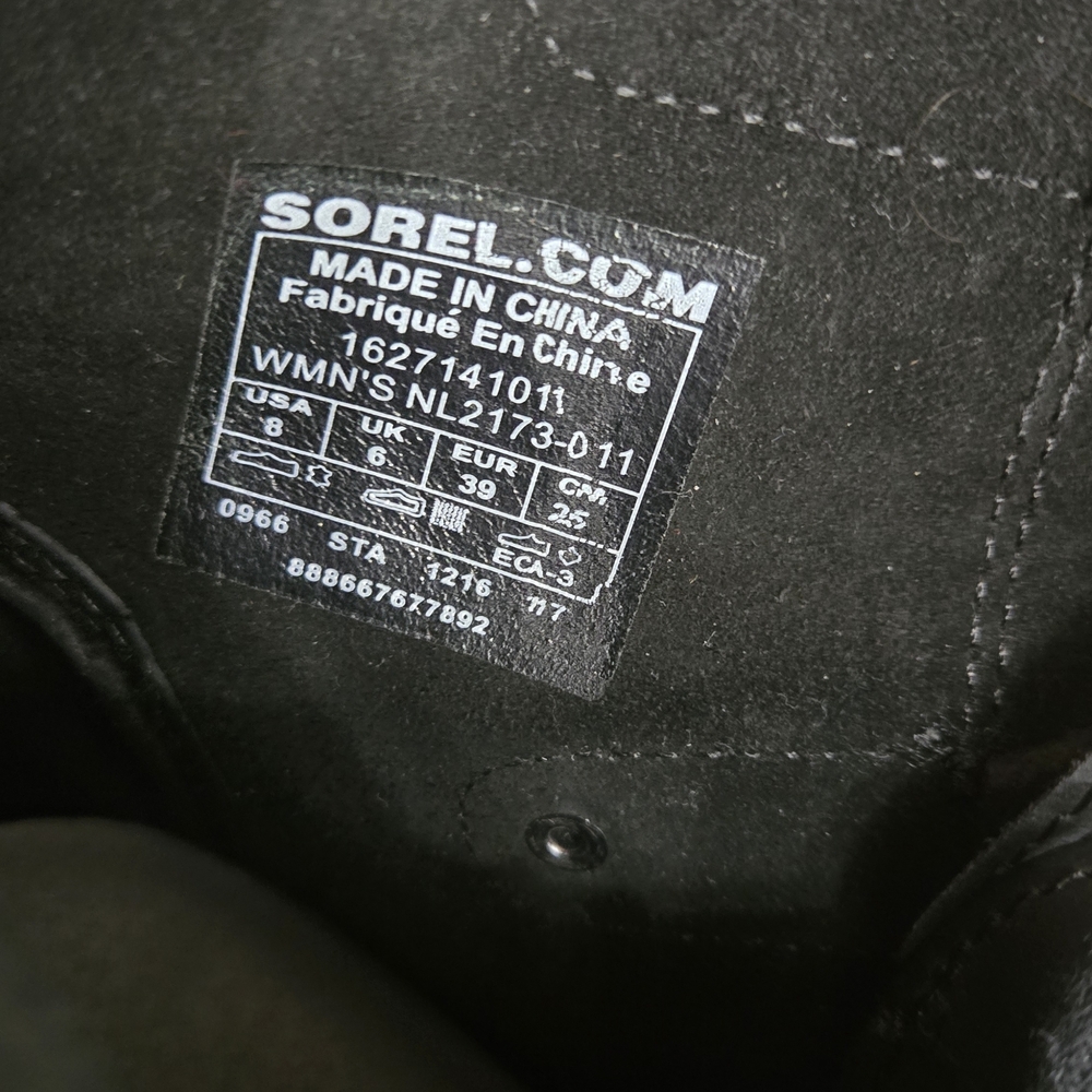 Sorel Black Lace-Up Women's Boots - Picture 10 of 12